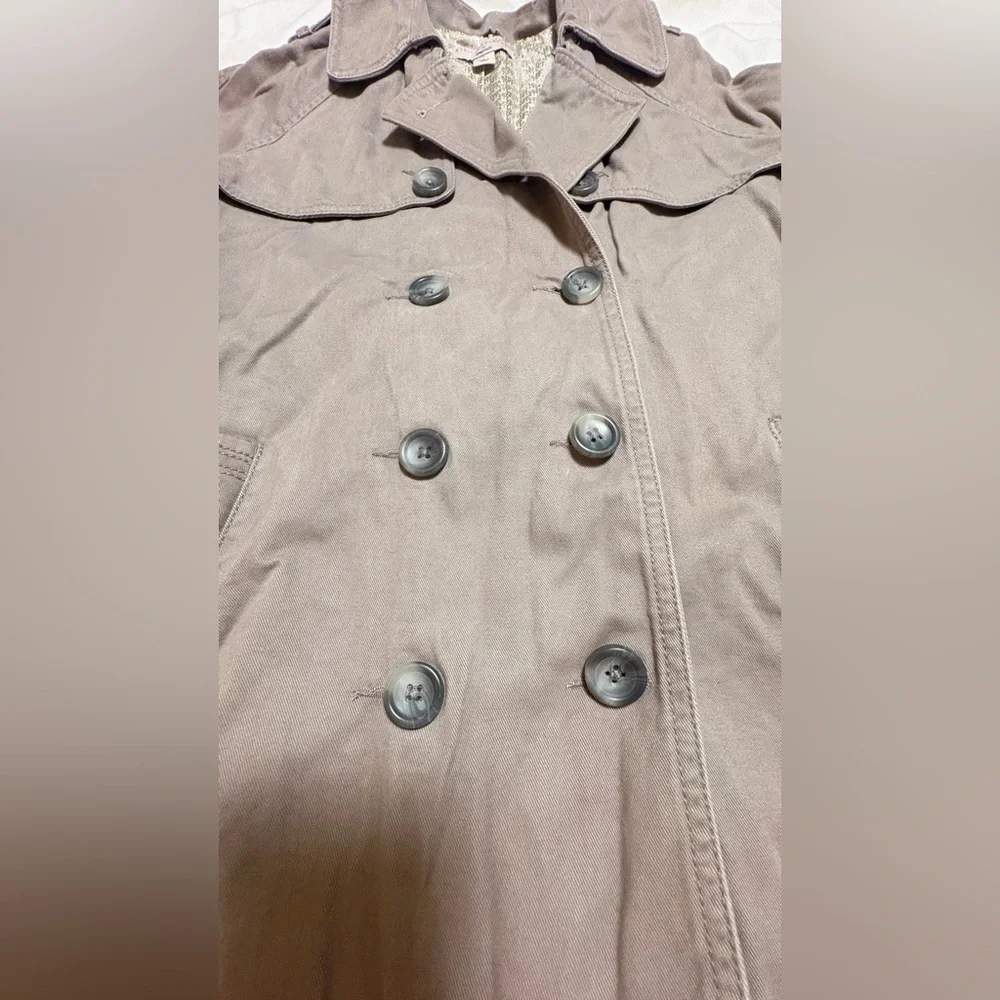 Stella McCartney for GapKids Double Breasted Trench Coat Gold Lining Taupe L